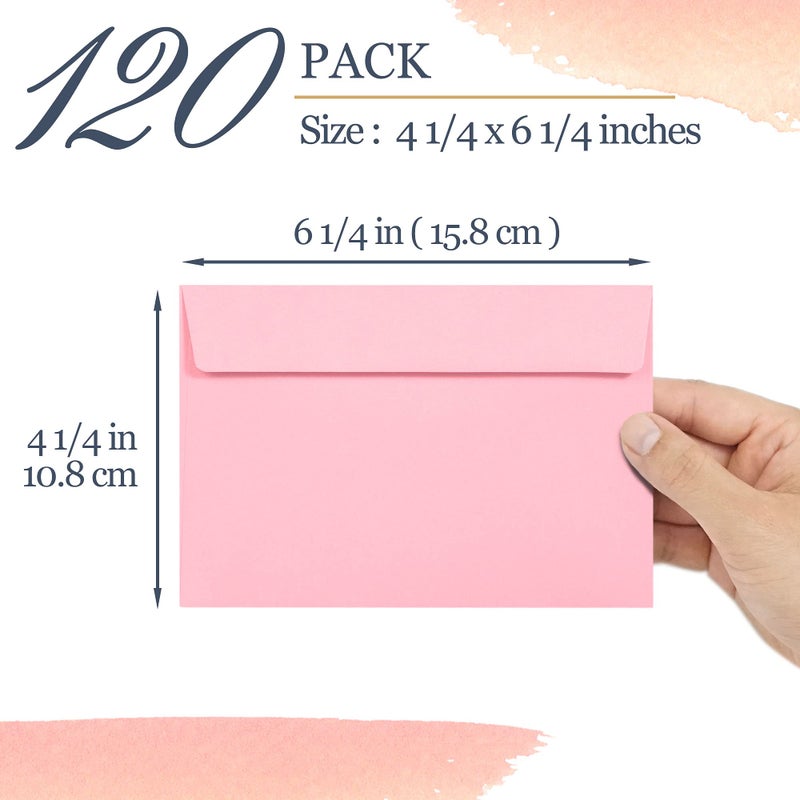 MATICAN Invitation Envelopes, 120-Pack 4x6 Envelopes for Invitations, Pastel Colored Envelopes, A4, 4 1/4 x 6 1/4 Inches, 6 Colors - Image 4